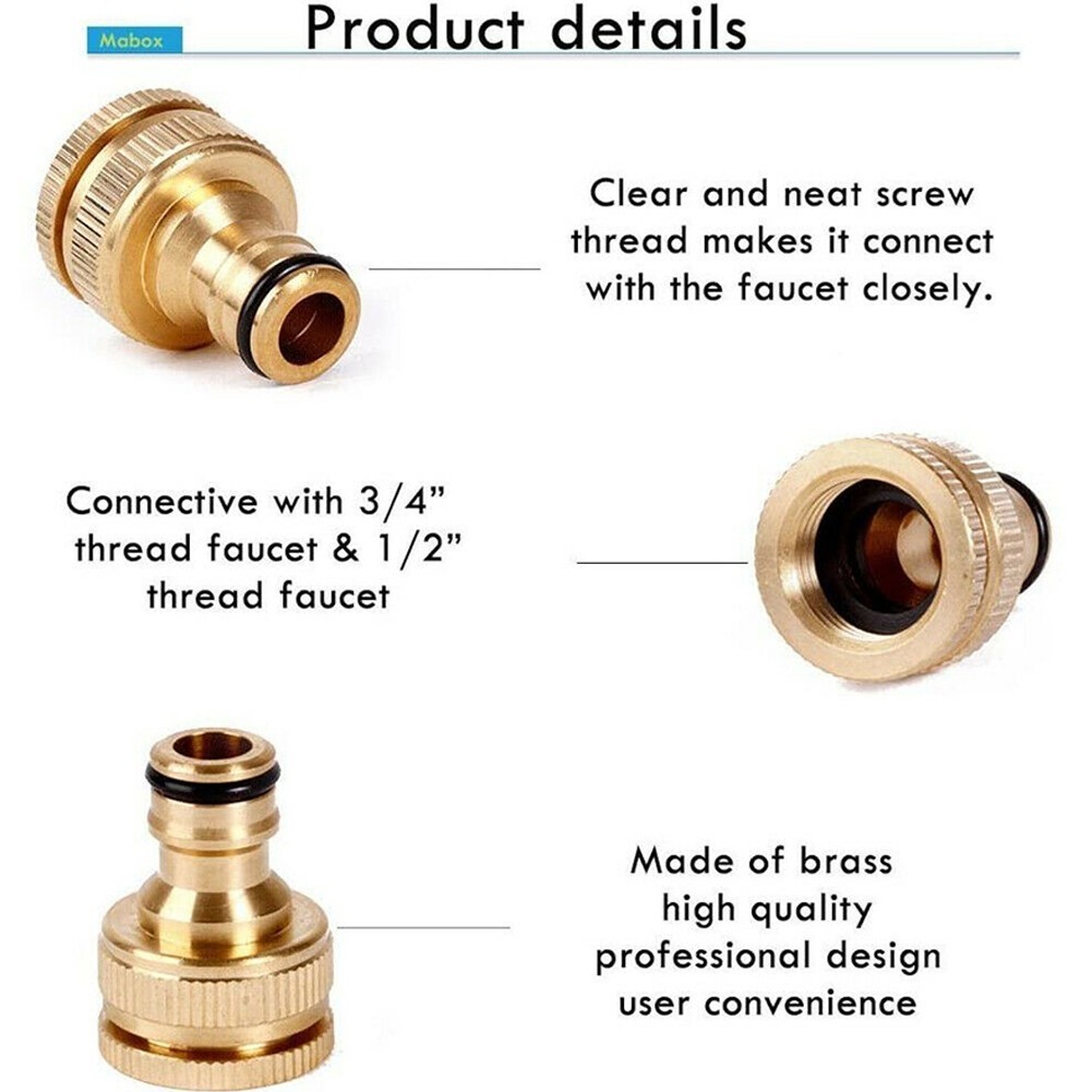 2022 Brand New Water Pipe Connector Fitting Adaptor Gold HOSE Tap Faucet