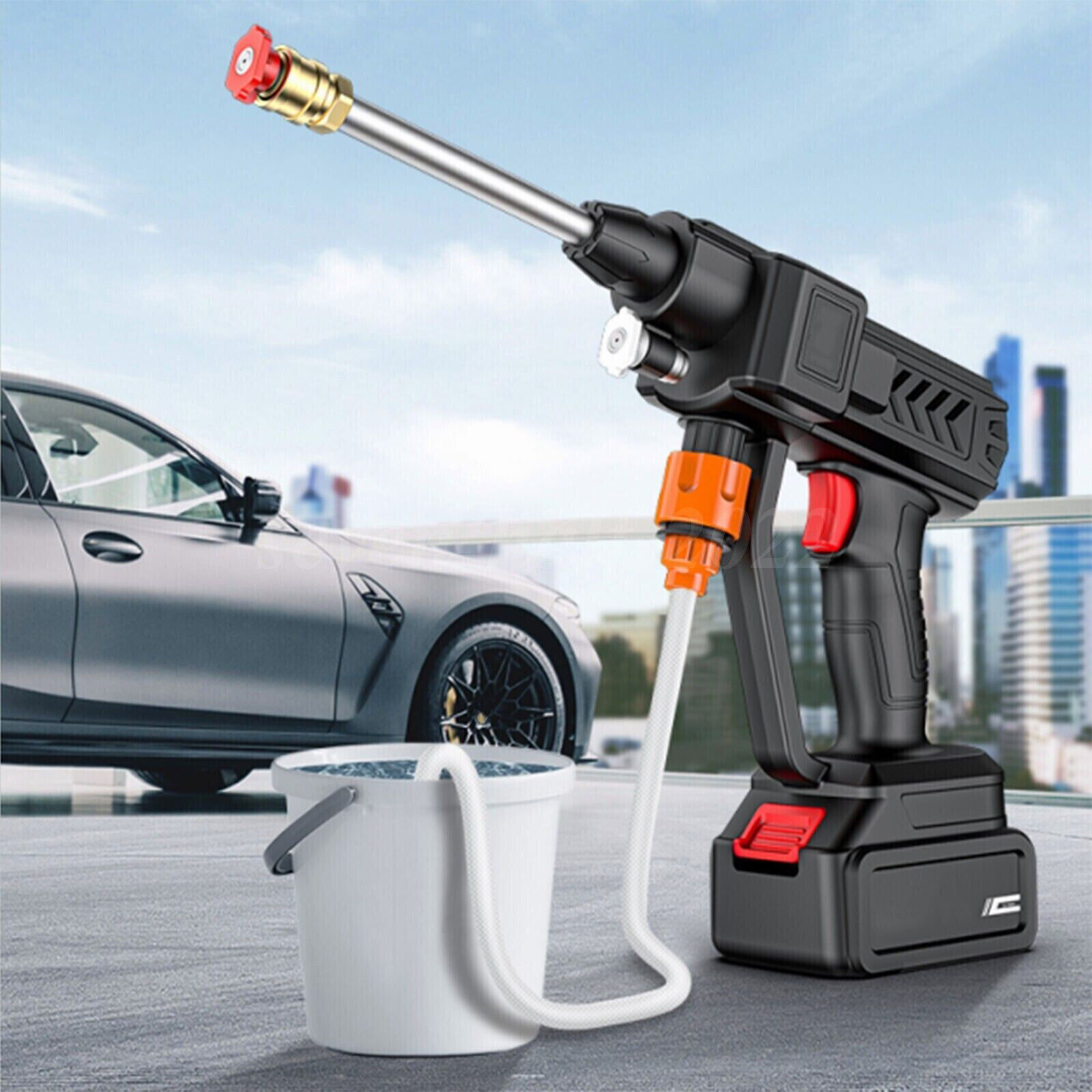 Cordless Electric High Pressure Water Spray Gun Portable Car Washer Cleaner Tool