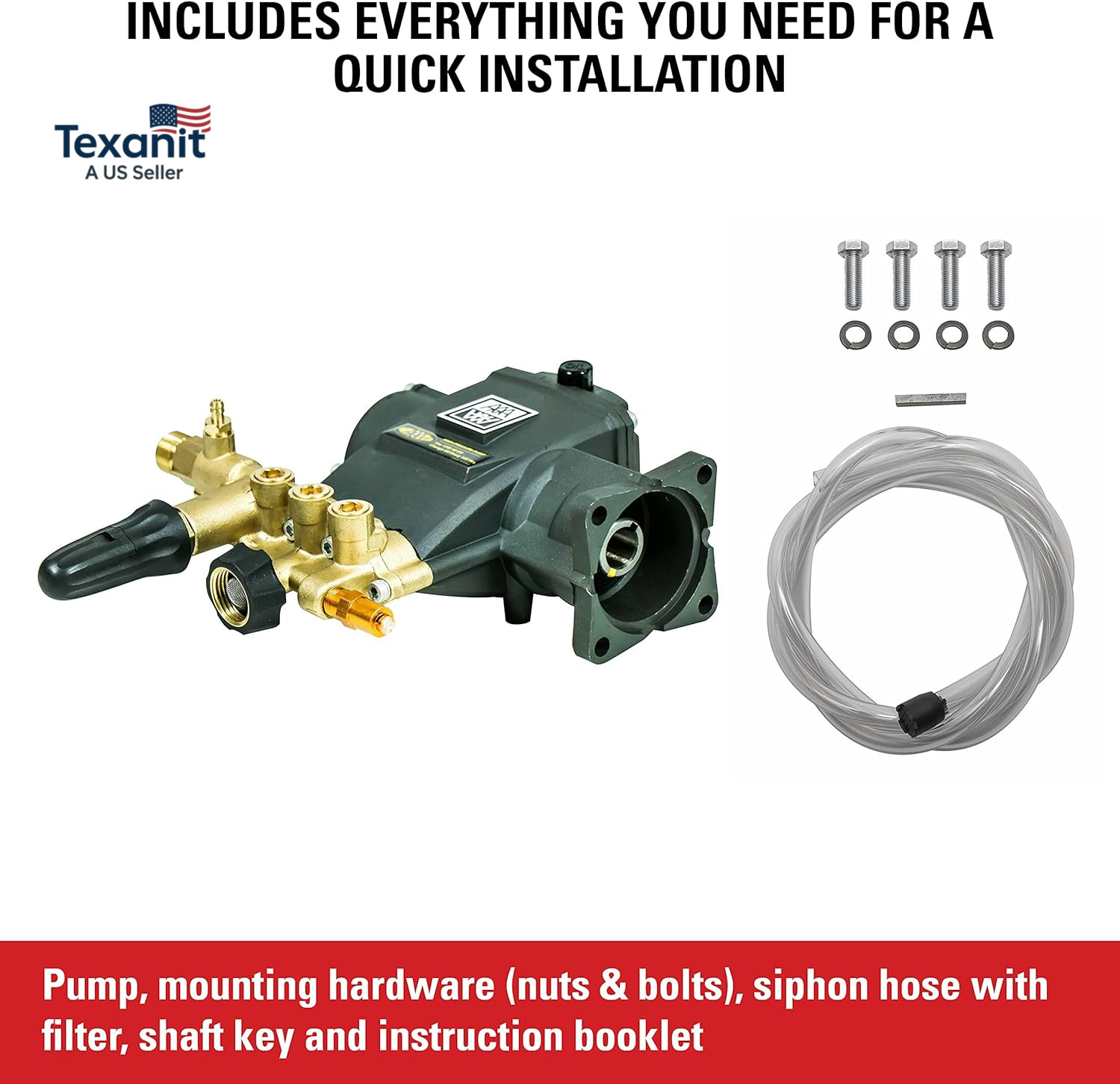 3700 PSI 2.5 GPM Replacement Triplex Pressure Washer Pump Kit for SIMPSON Gas Po