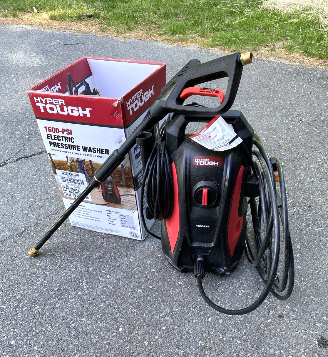 Hyper Tough Electric Pressure Washer 1600PSI
