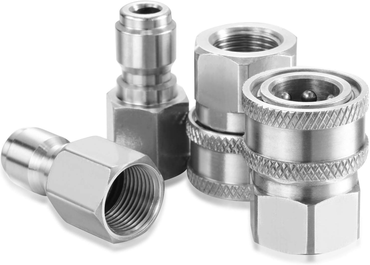 Easy to Assemble 3/8 Inch Stainless Steel Quick Connect Adapters for Washers