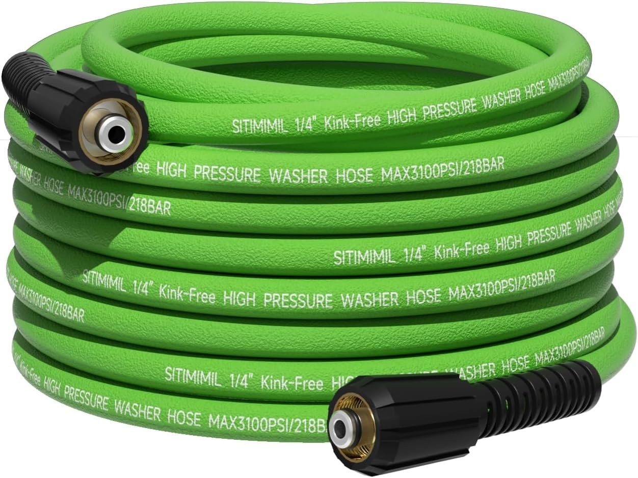 Professional 25 FT Kink Resistant Pressure Washer Hose – 3100 PSI Durability