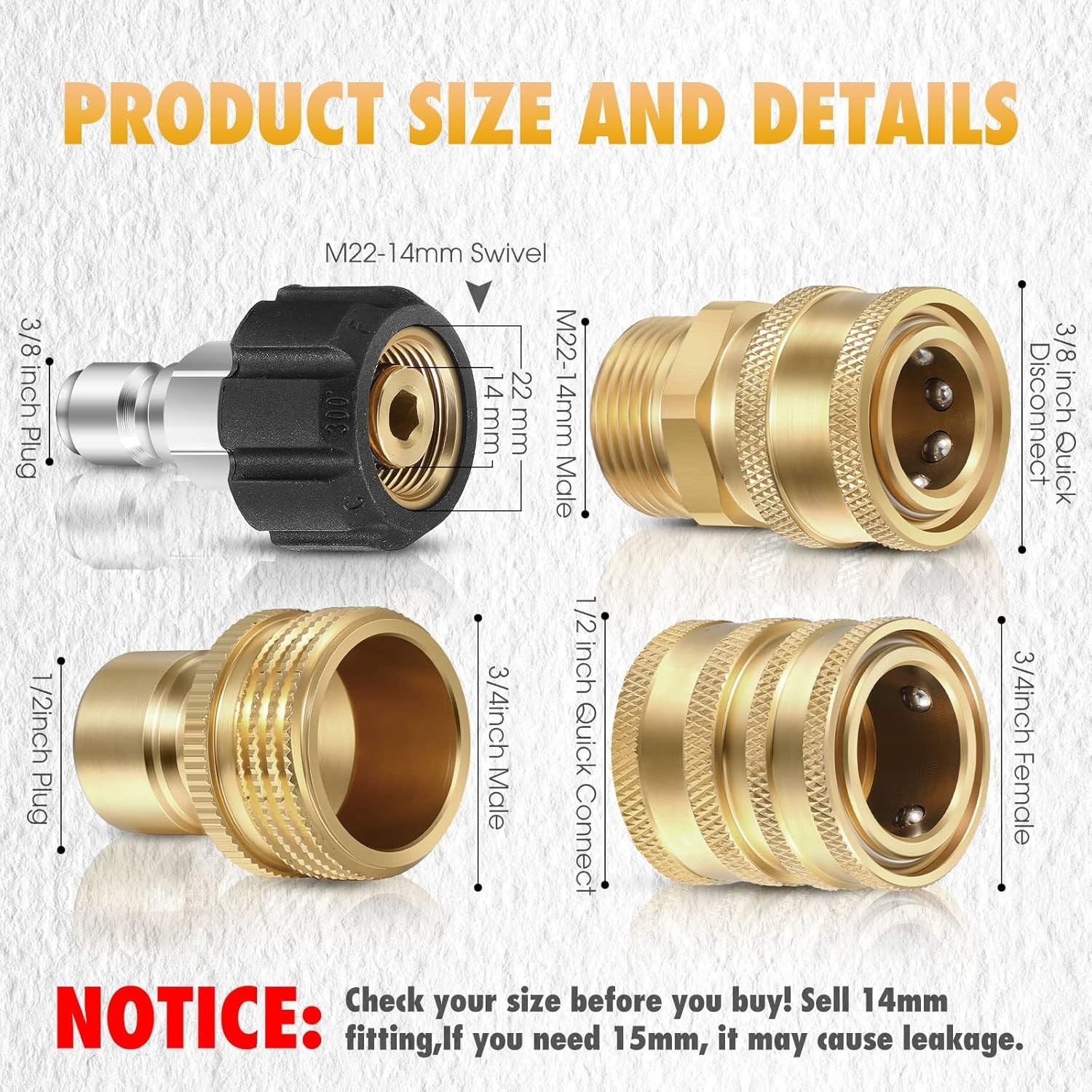 16-Piece Pressure Washer Adapter Set – Quick Connect Kit