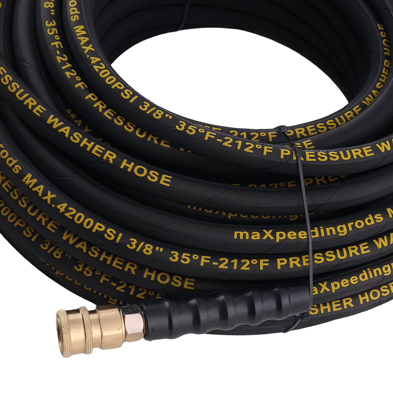 100ft 3/8″ Power Pressure Washer Hose 4200PSI Steel Wire Braided Super Flexible