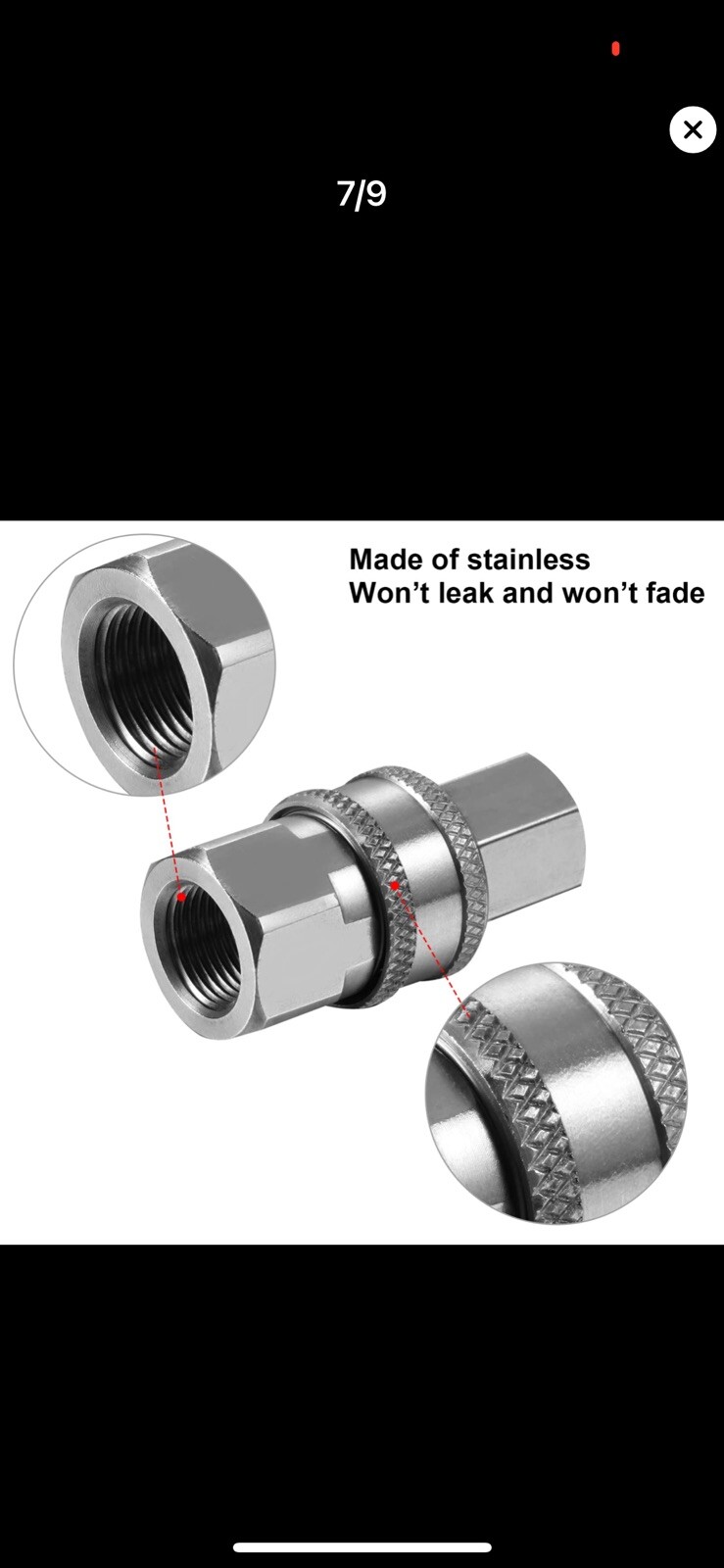 NPT 3/8 Inch Male And Female Hose Adapter Set Stainless Steel Quick Hose