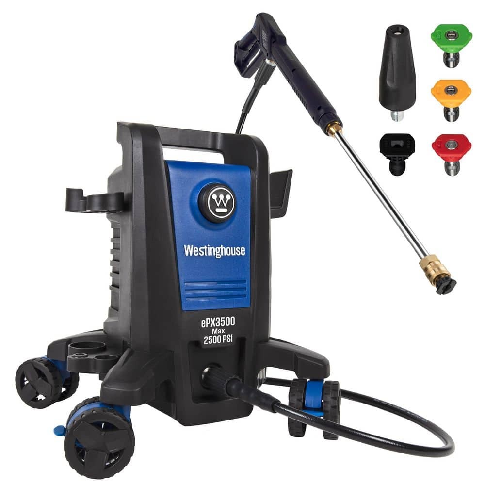 2500 Max PSI 1.76 Max GPM Cold Water Electric Pressure Washer with Anti-Tippi…