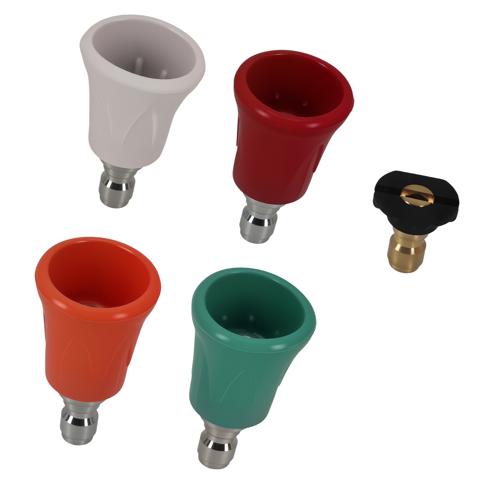 5PCS Pressure Washer Nozzle Set Quick Connect 1/4″ 0° 15° 25° 40° Soap Tips