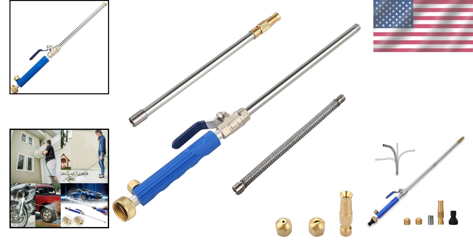 Versatile High Pressure Cleaning Wand – 39-Inch with Adjustable Sprayer Nozzles