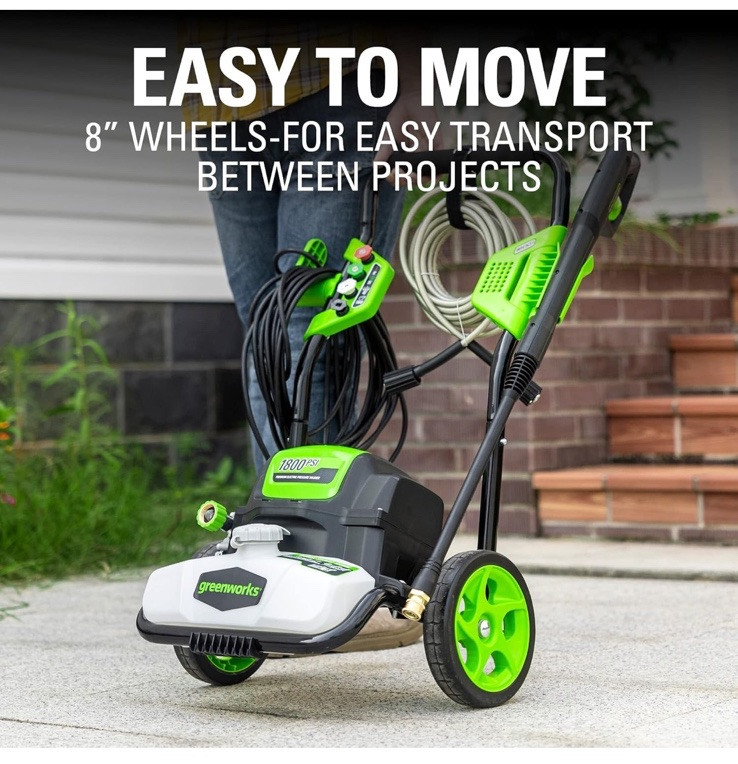 1800 PSI 1.2 GPM Pressure Washer (Open Frame) PWMA Certified