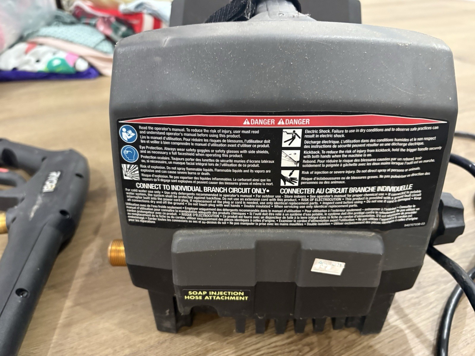 Ryobi RY141612 Corded Electric Cold Water Pressure Washer Soap Injection Gun