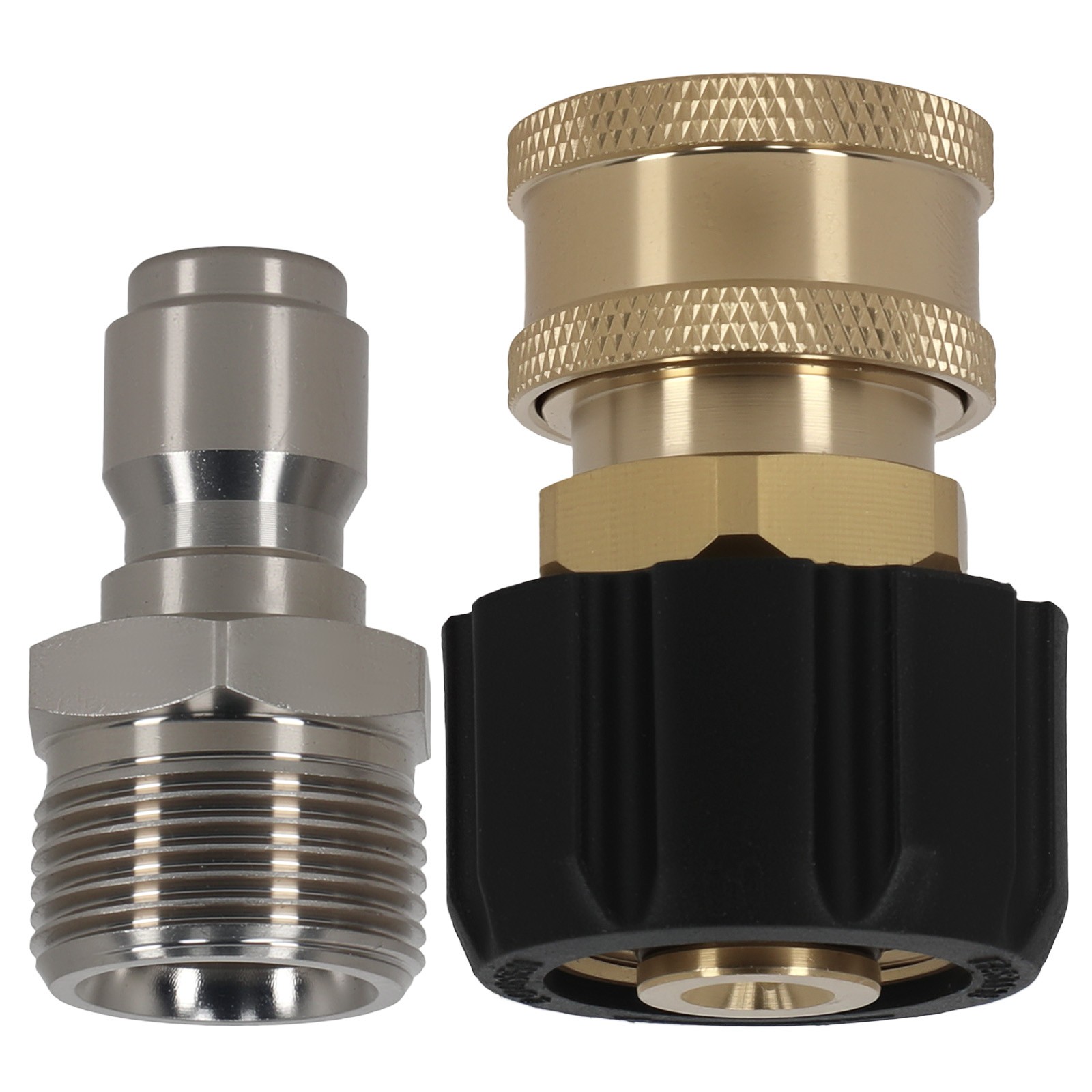 2x Pressure Washer Fitting Swivel M22-14mm to 3/8″ Quick Connect Brass 5000PSI