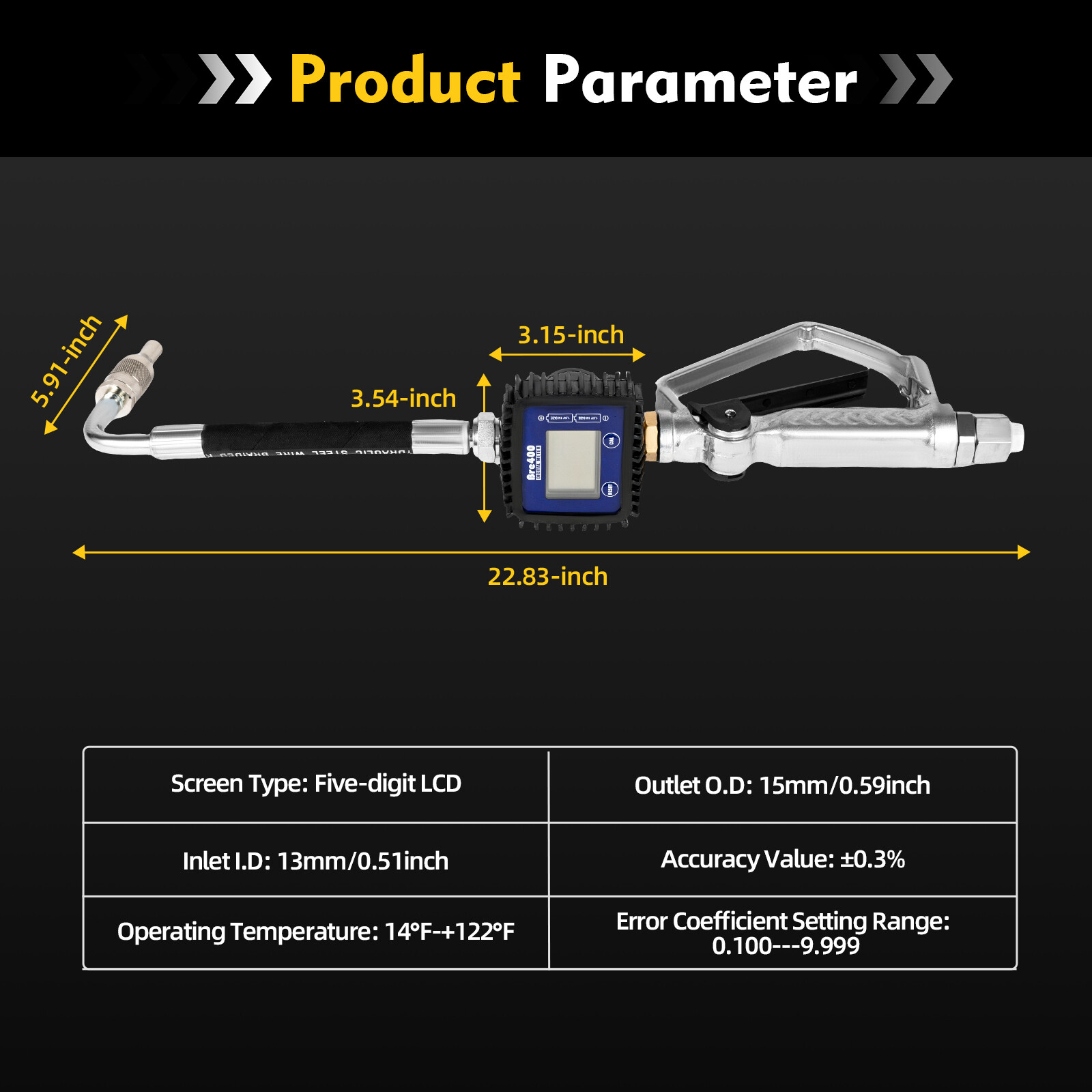 Electronic Oil Metering Gun with LCD Display and Adjustable Flow Rate