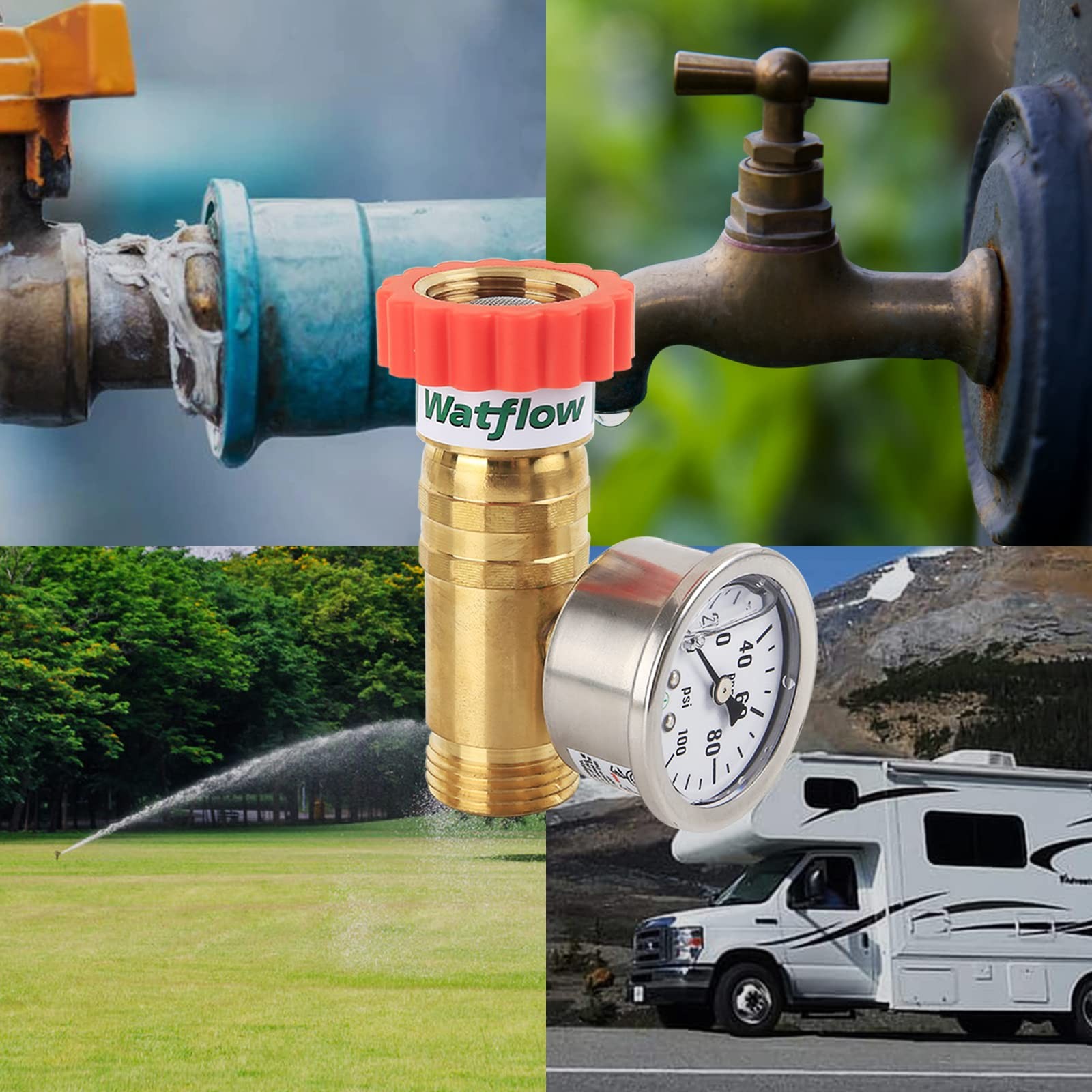 Lead-Free Brass, Water Pressure Regulator, Garden Hose Pressure Regulator, Pr…