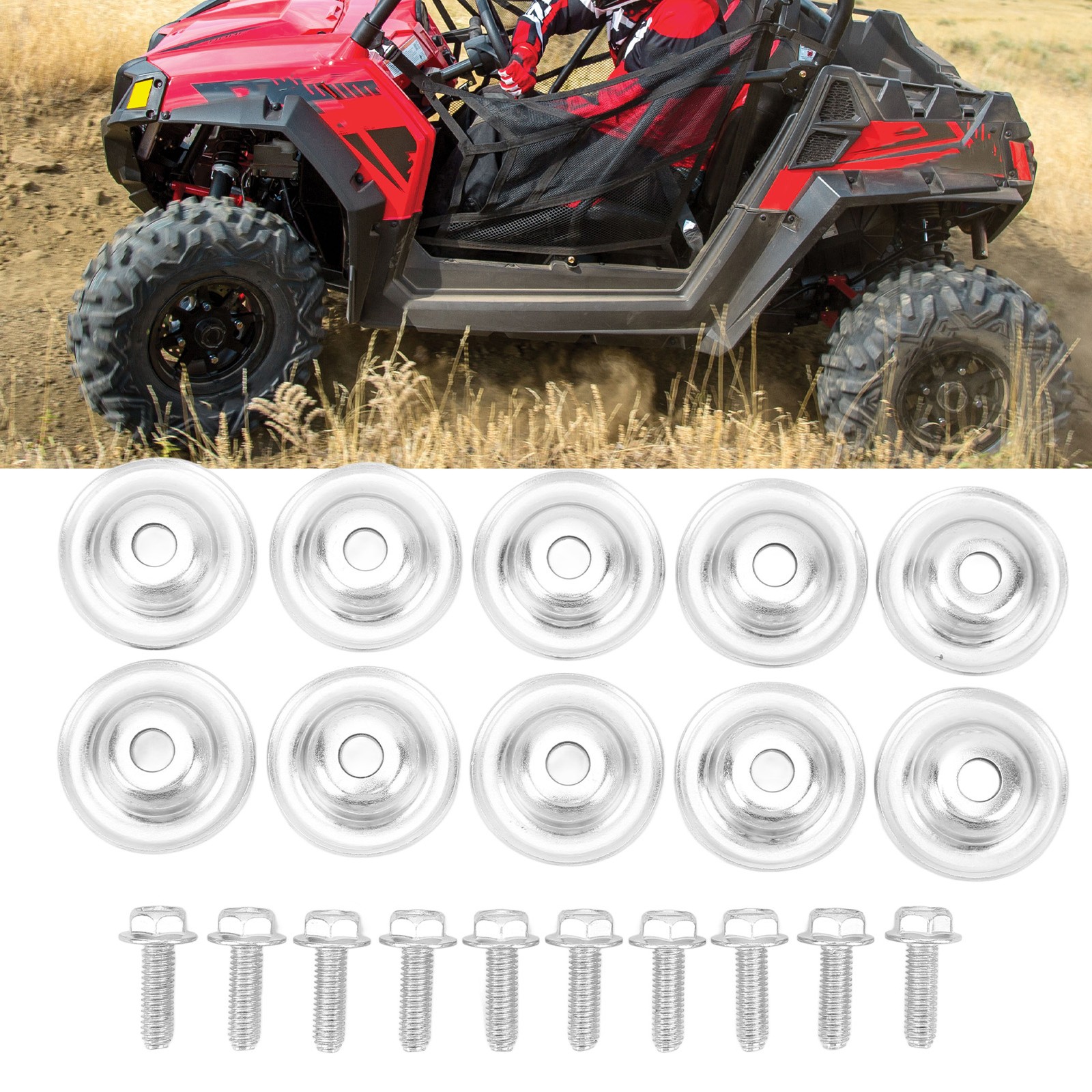20pcs Rugged Metal UTV Skid Plate Washer Bolt Set For RZR 570 800 SEPD