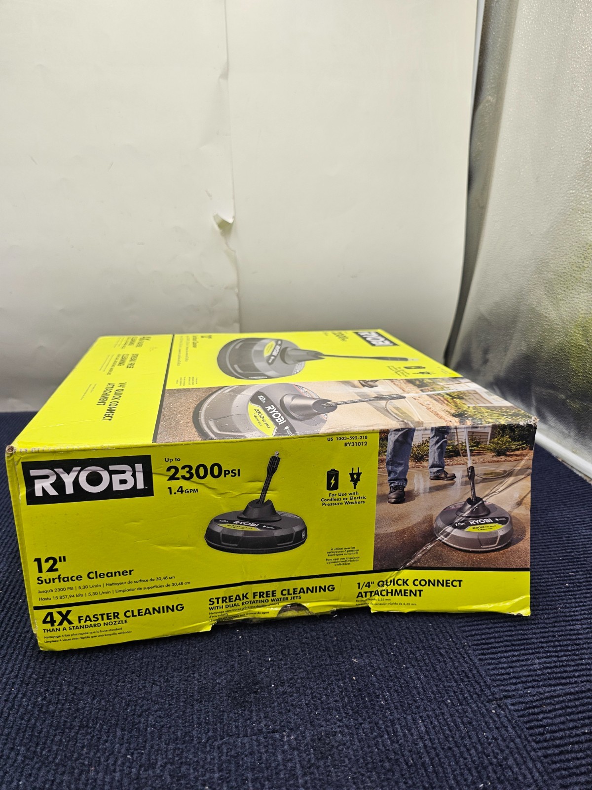 RYOBI RY31012 12 in. 2,300 PSI Electric Pressure Washer Surface Cleaner