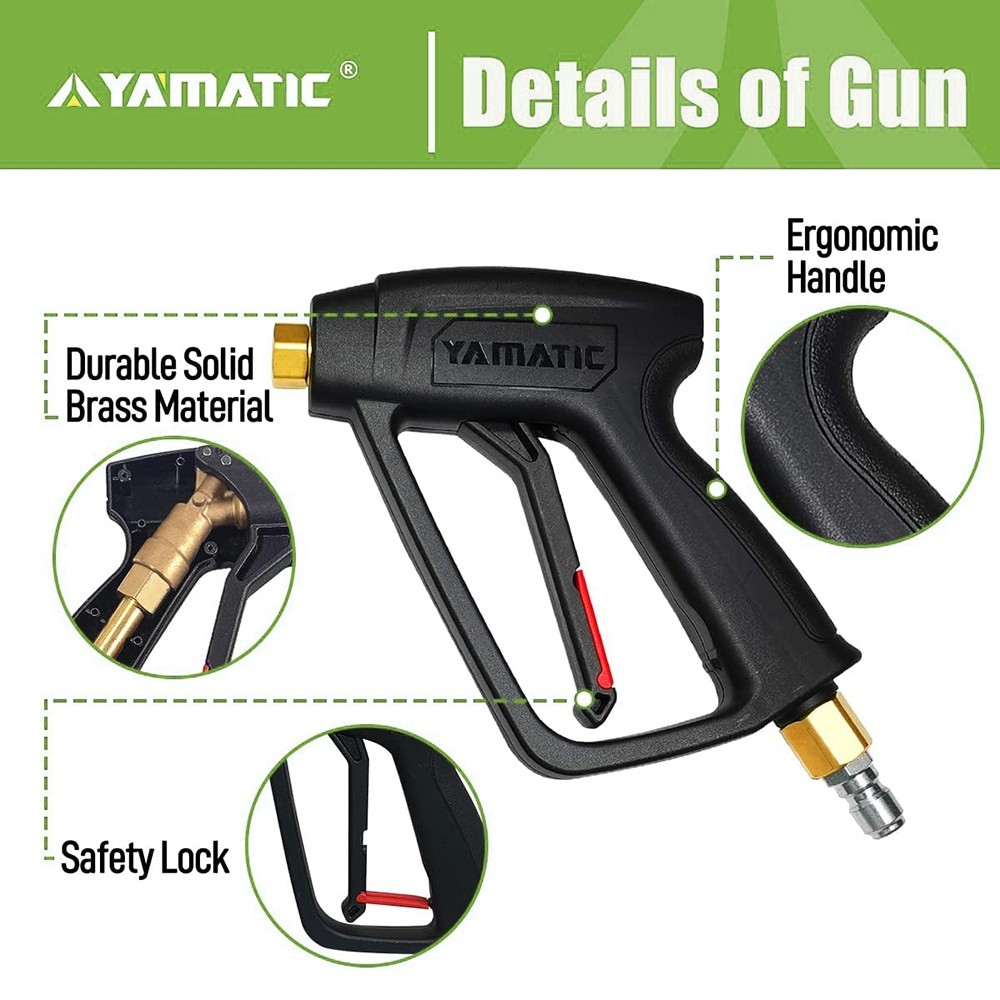 YAMATIC Car Cleaning Wash Gun 3700 PSI Pressure Washer Hose 3200 PSI