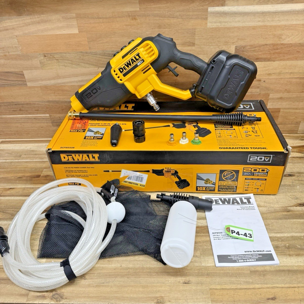 DEWALT 20V MAX 550 PSI Cold Water Pressure Washer (Tool only) (DCPW550B) P4-43