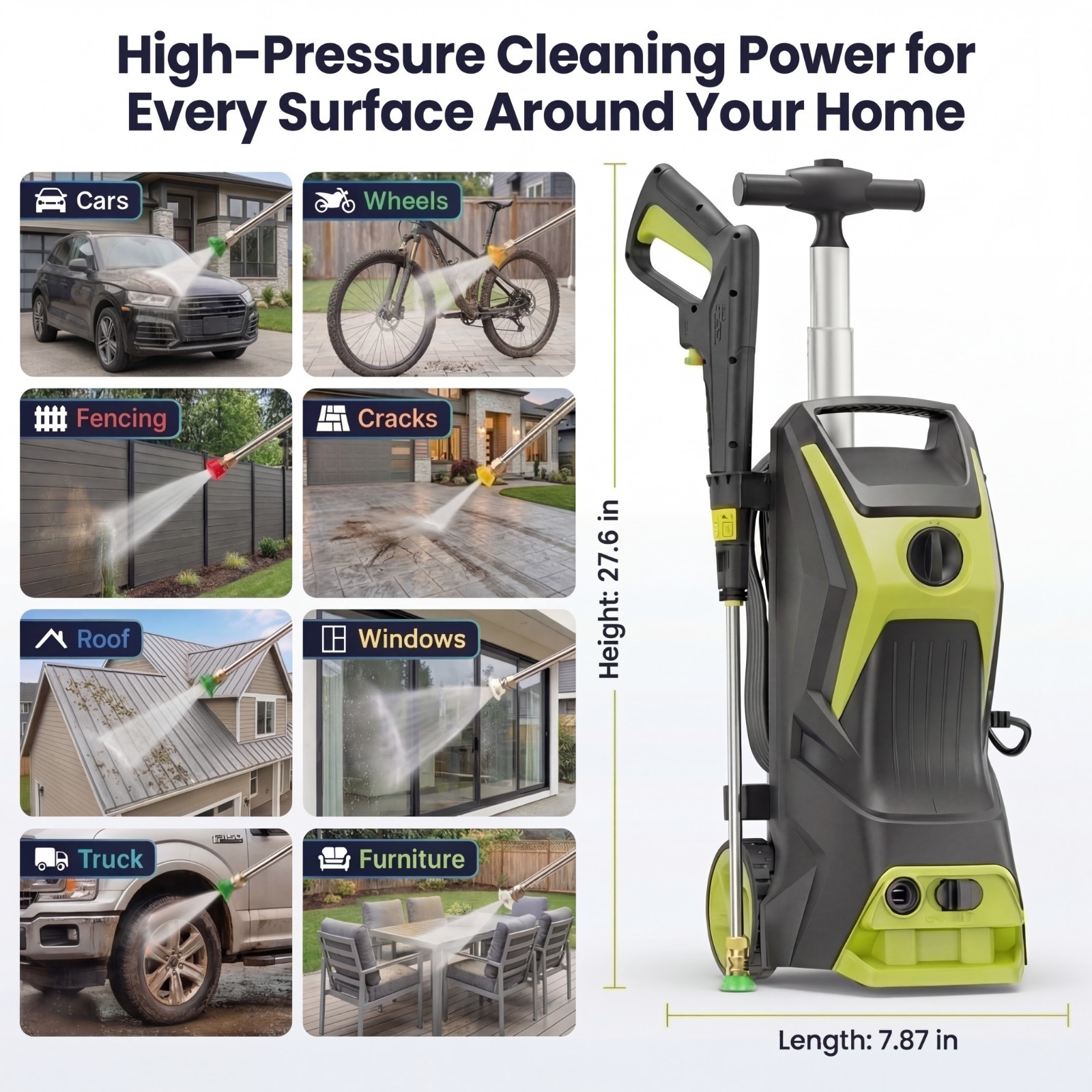 4800 PSI 2.9GPM High-Pressure Cleaner Featuring a 25-Foot Hose