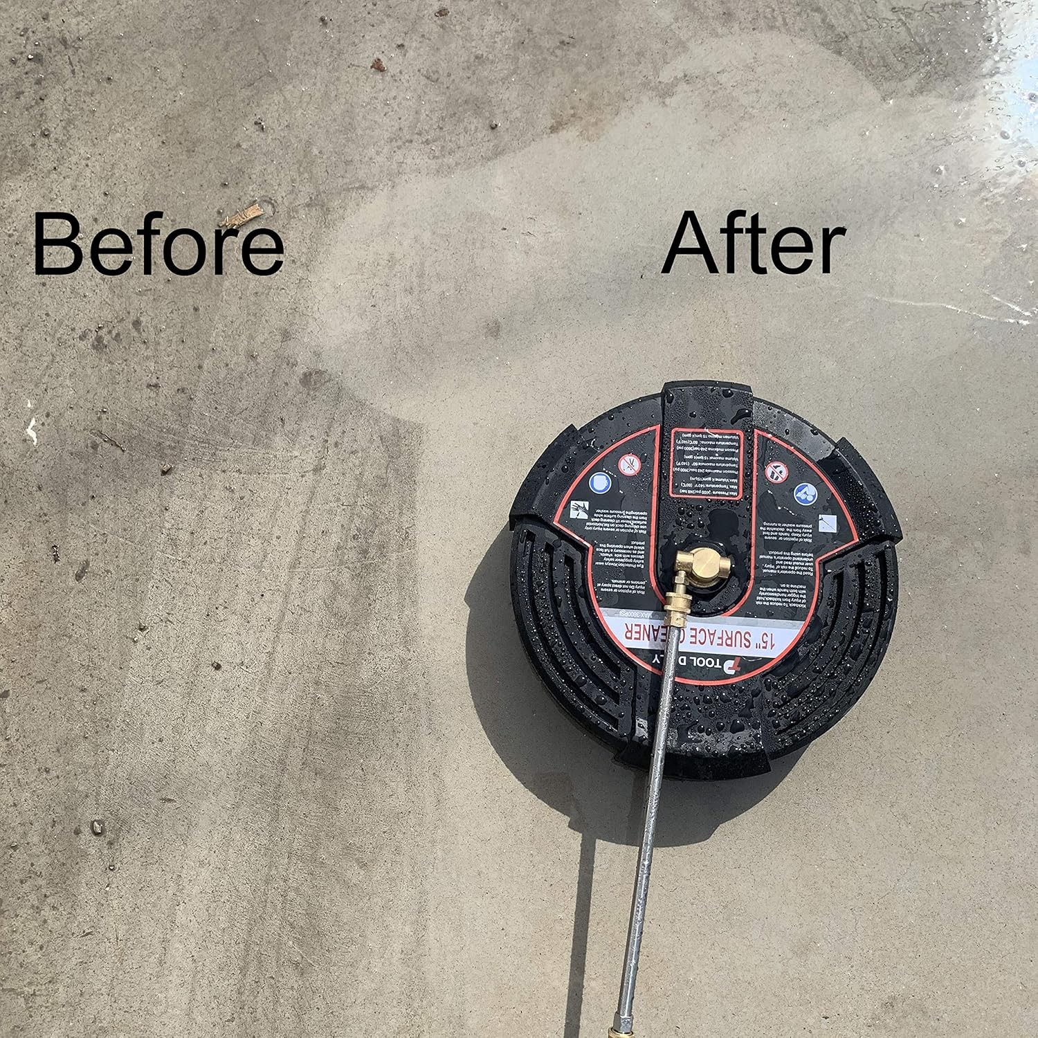 15 Inch Pressure Washer Surface Cleaner with 3 Wheels, 2 Extension Wands, Surfac