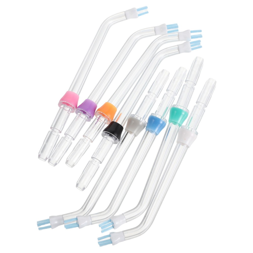 8Pcs Universal Water Flosser Attachment Tips Assorted Color Acrylic Material