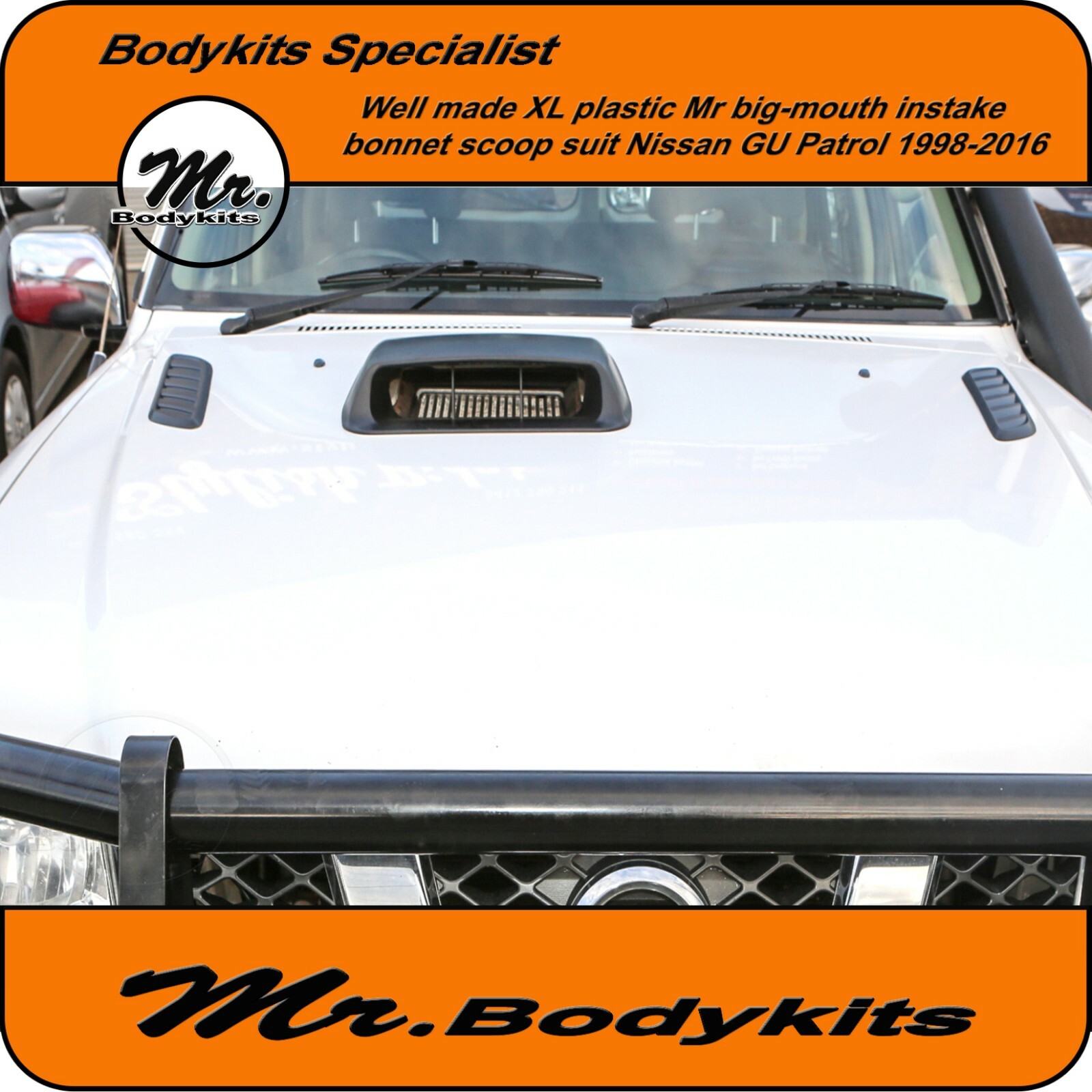 MR BIG MOUTH BONNET INTAKE SCOOP FOR NISSAN PATROL GU1/2/3/4/5/6/7/8 INTERCOOLER