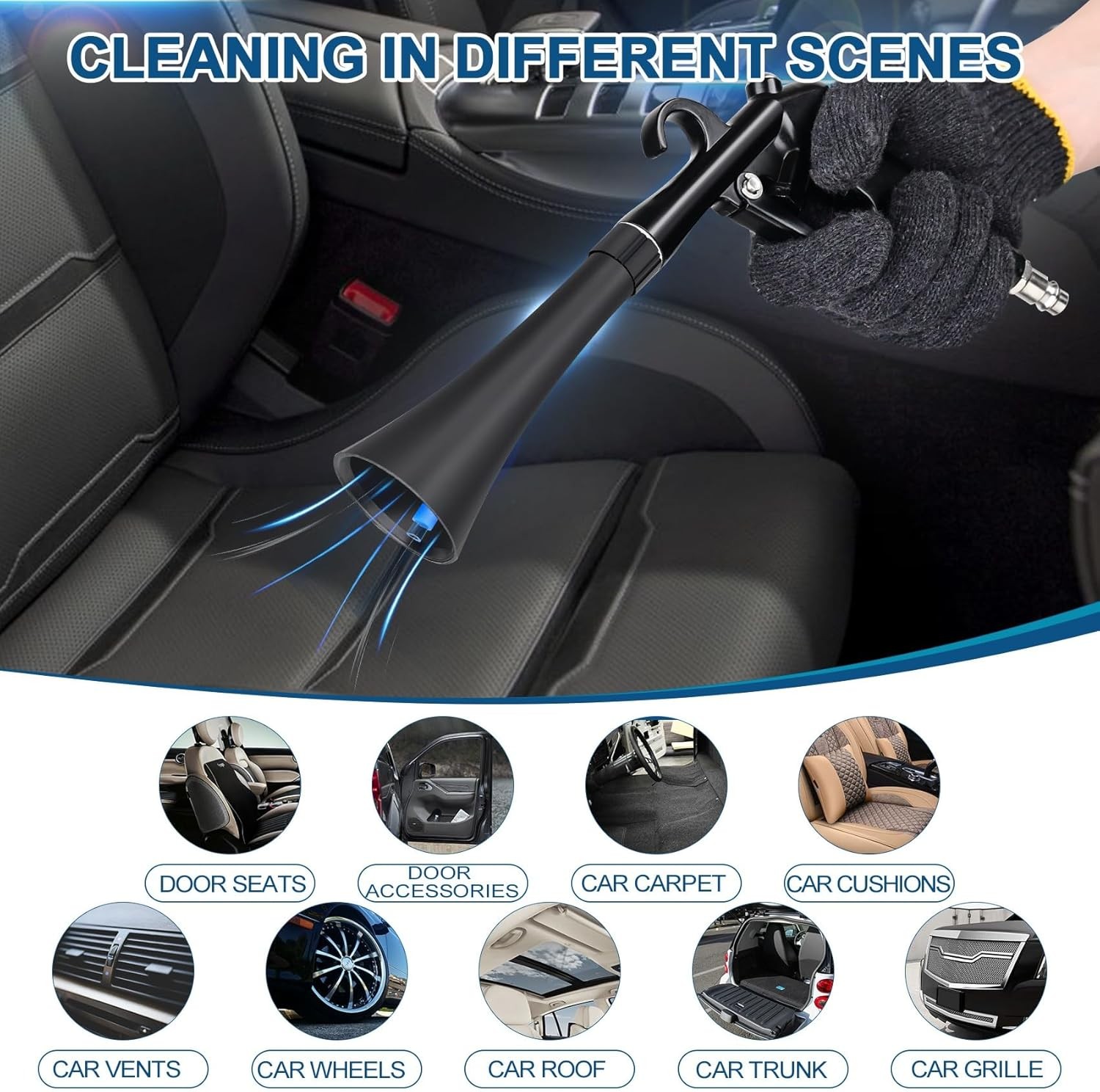 Car Cleaning Air Blow Gun High Pressure Detailing Interior Dryer Car Tool Kit