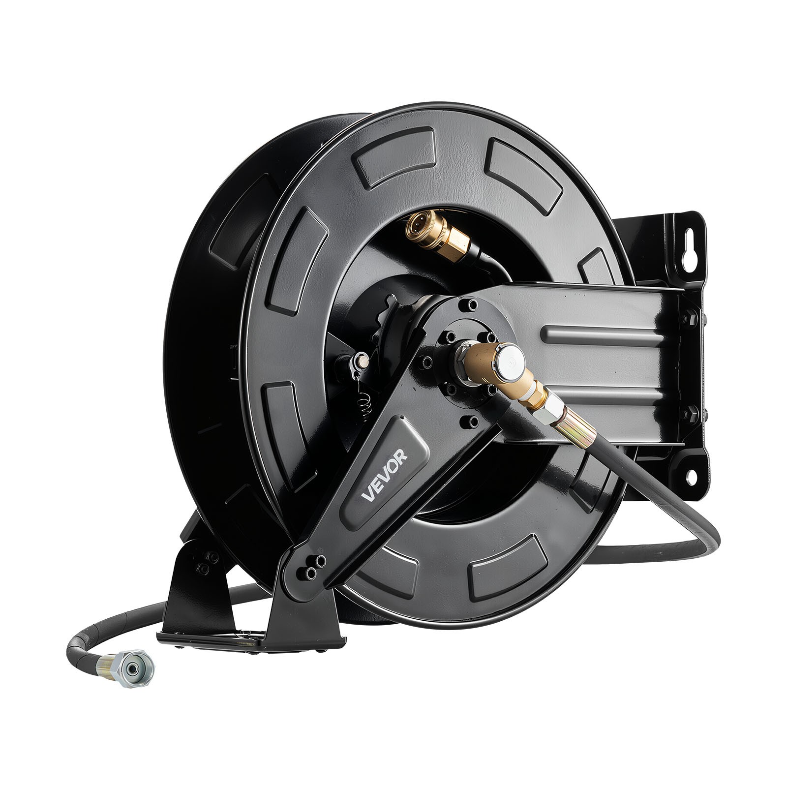VEVOR Pressure Washer Hose Reel 50ft x 3/8in Retractable 4000PSI Auto-Rewinding