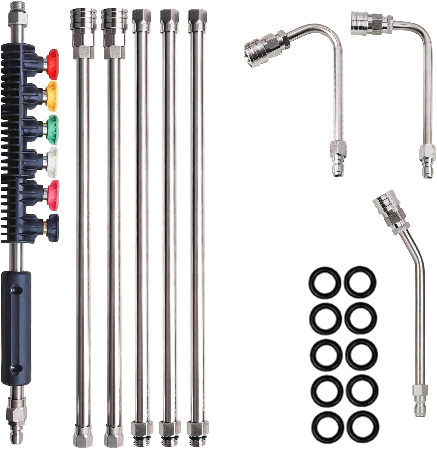 9 Pack Pressure Washer Extension Wand Upgrade Power Washer Lance W/ 6 Nozzle