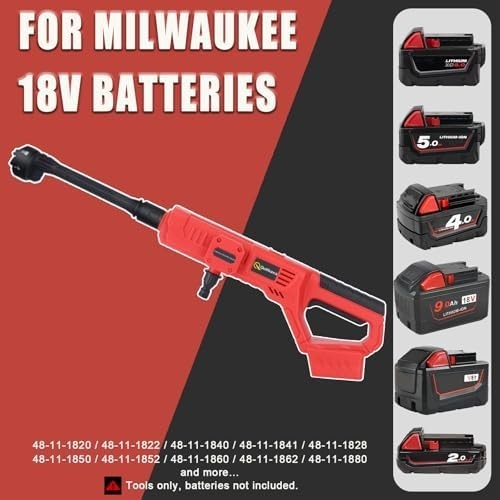 Cordless Pressure Washer for Milwaukee M18 Battery, Portable Cordless Power Wash