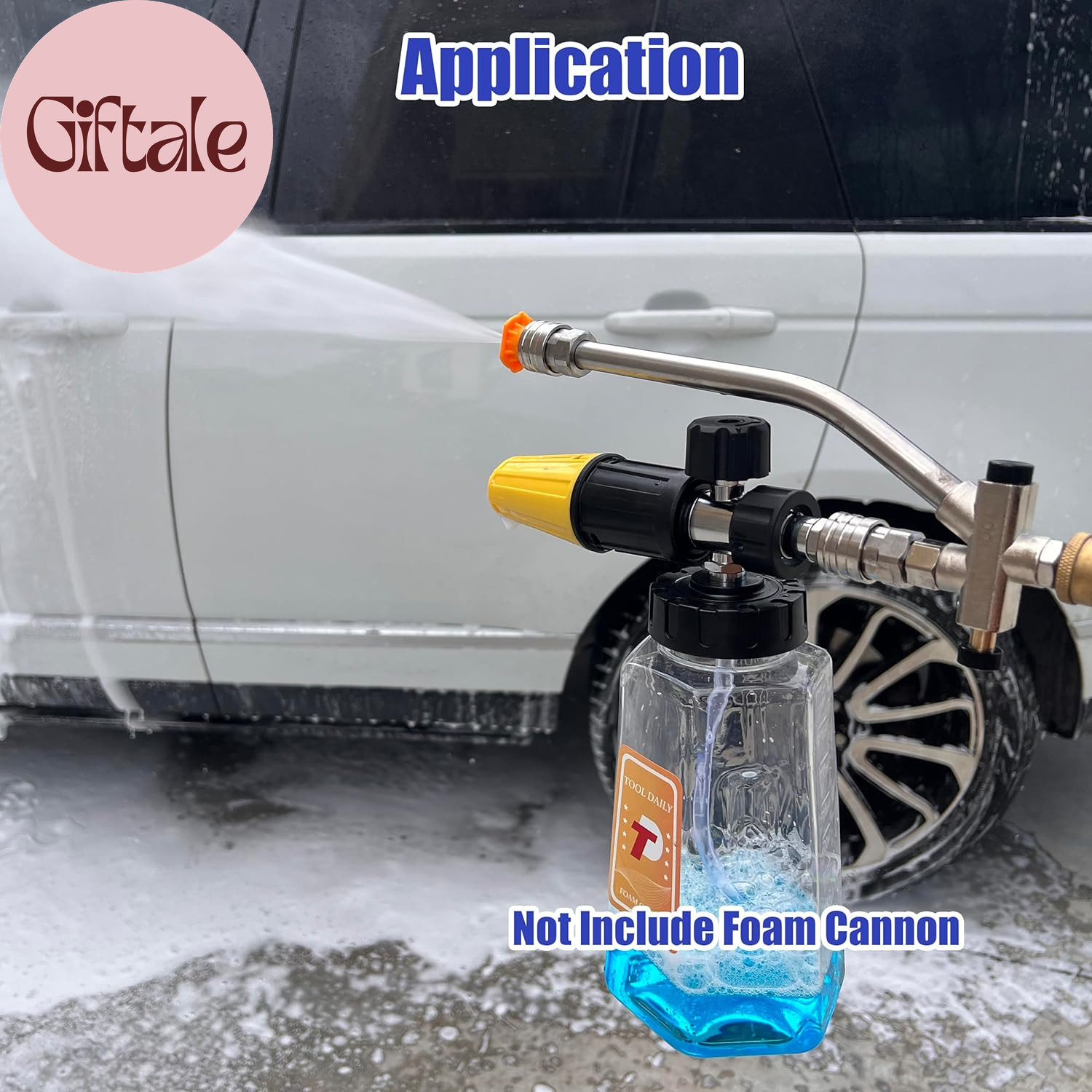 Foam Cannon Dual-Connector Accessory, Pressure Washer Double Tip Attachment for
