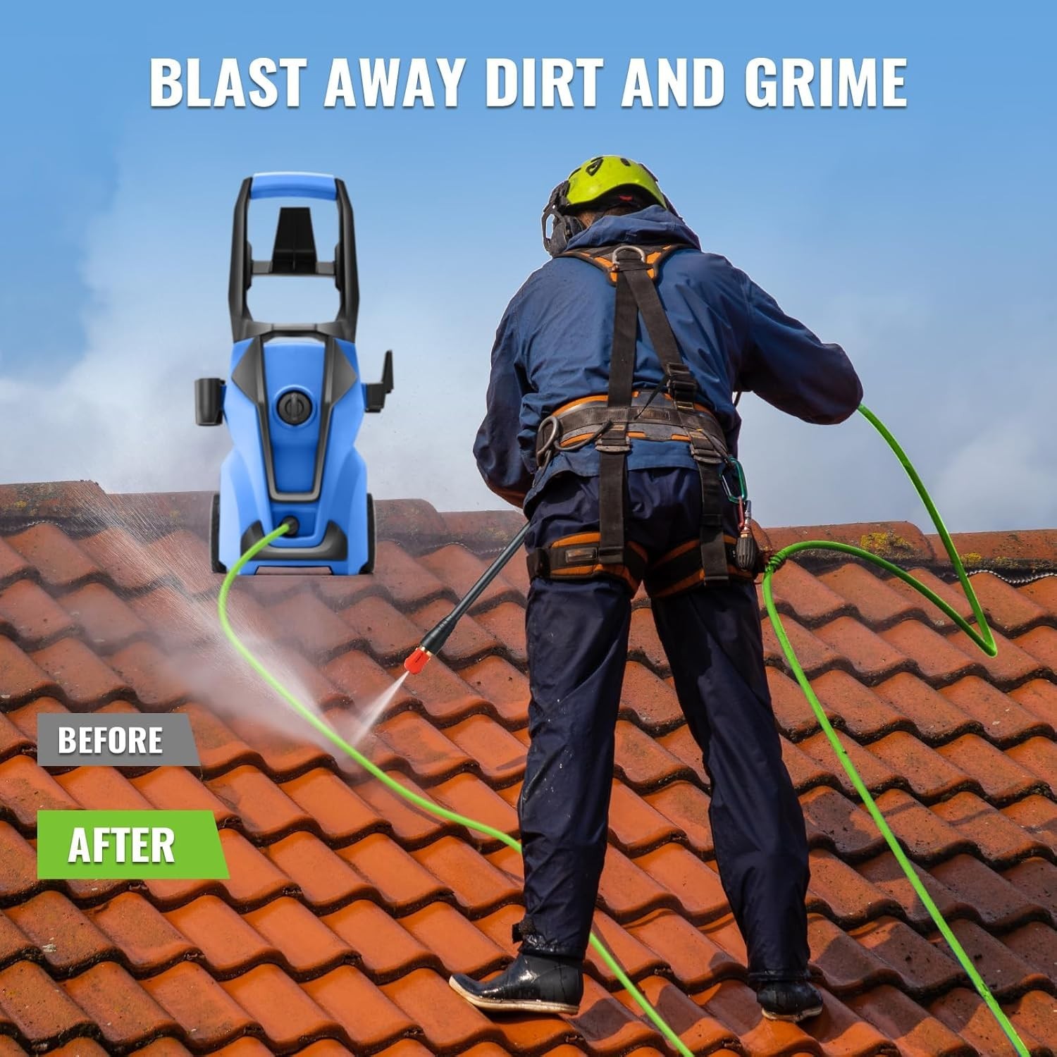 Deep Blue Electric Pressure Washer 5000 PSI Max – 4 Nozzles & 33FT Hose Included