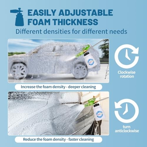 DUS-007 Snow Foam Lance Foam Cannon Adjustable Jet Wash, Quick Release Black