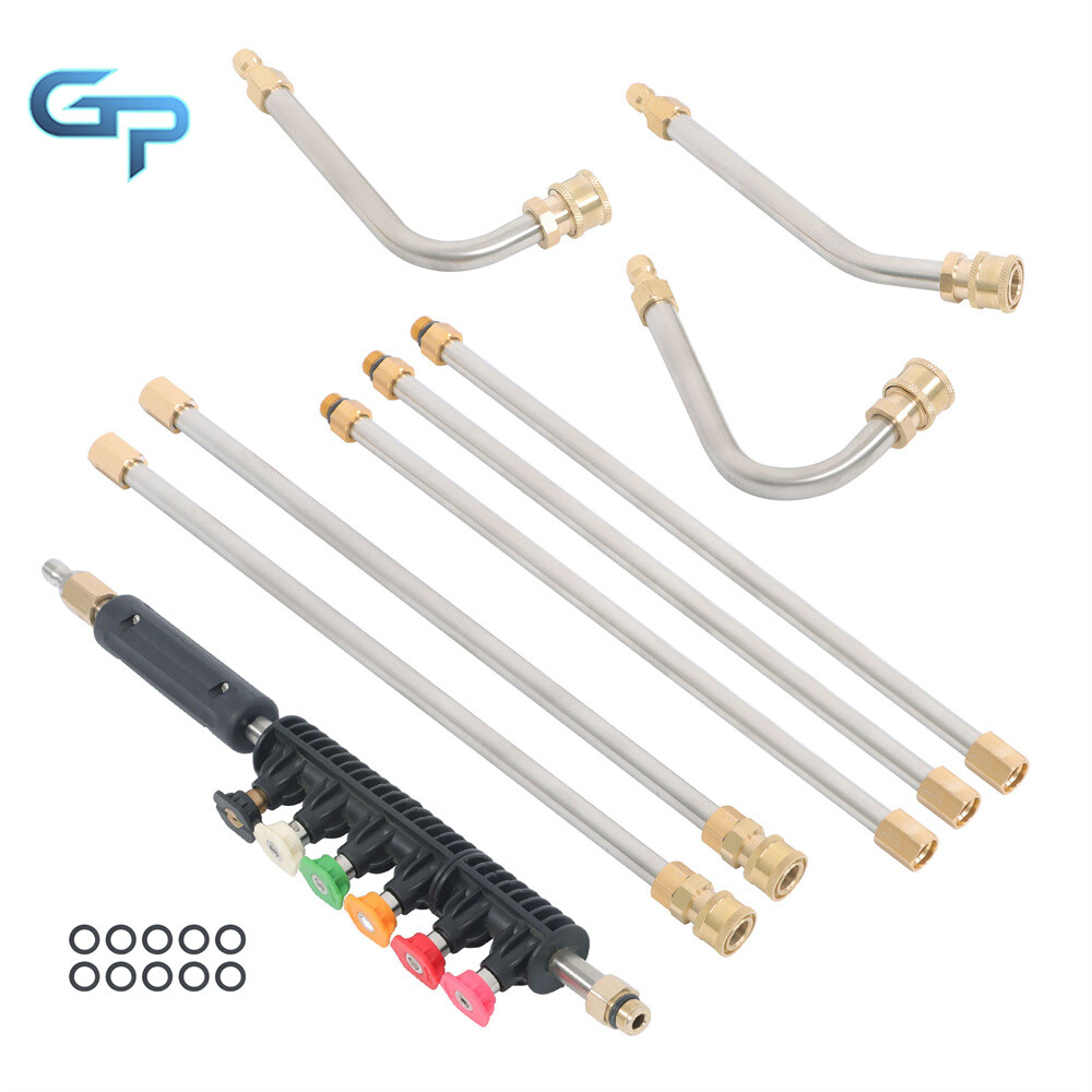 9 Pack High Pressure Washer Gun Extension Wand Lance Gutter Cleaner Nozzles Kit