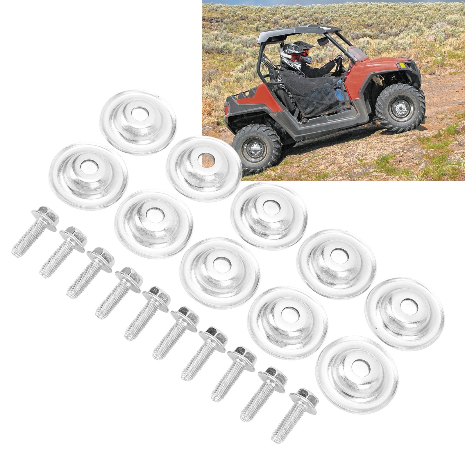 20pcs Rugged Metal UTV Skid Plate Washer Bolt Set For RZR 570 800 SEPD