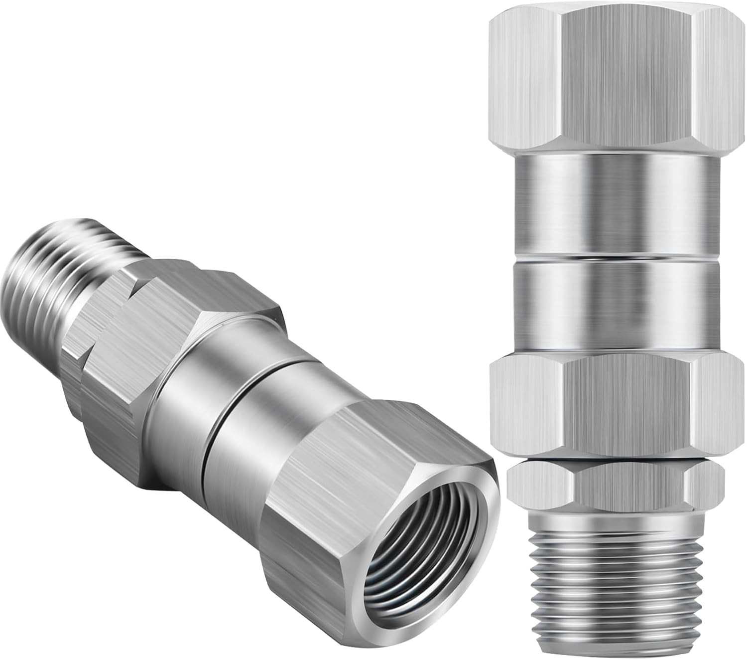2 Pack 3/8 NPT Stainless Steel Pressure Washer Swivel 360° Kink-Free