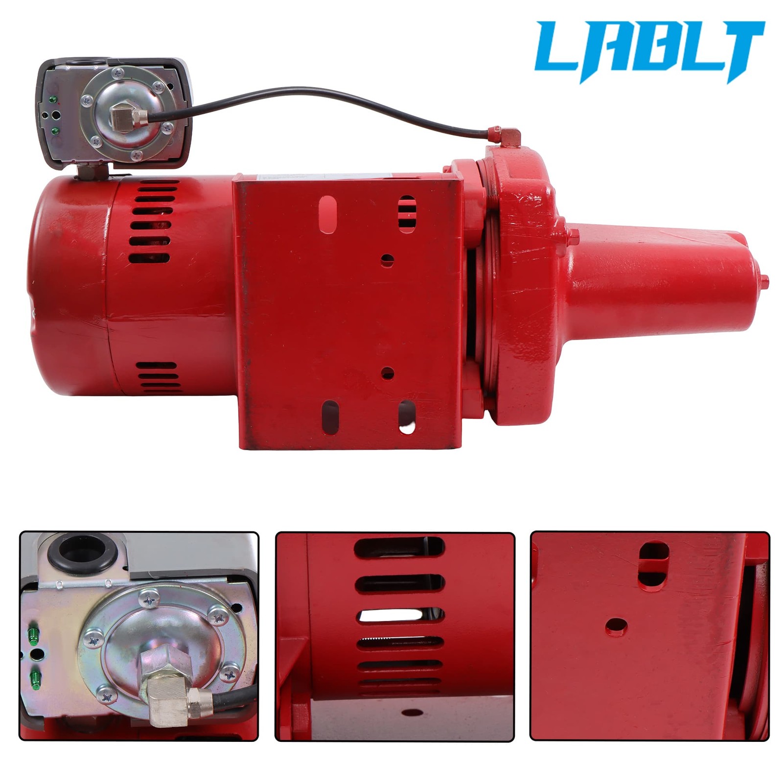 LABLT 1HP 23GPM Dual Voltage 115/230 Volt Cast Iron Shallow Jet Pump Red 602208