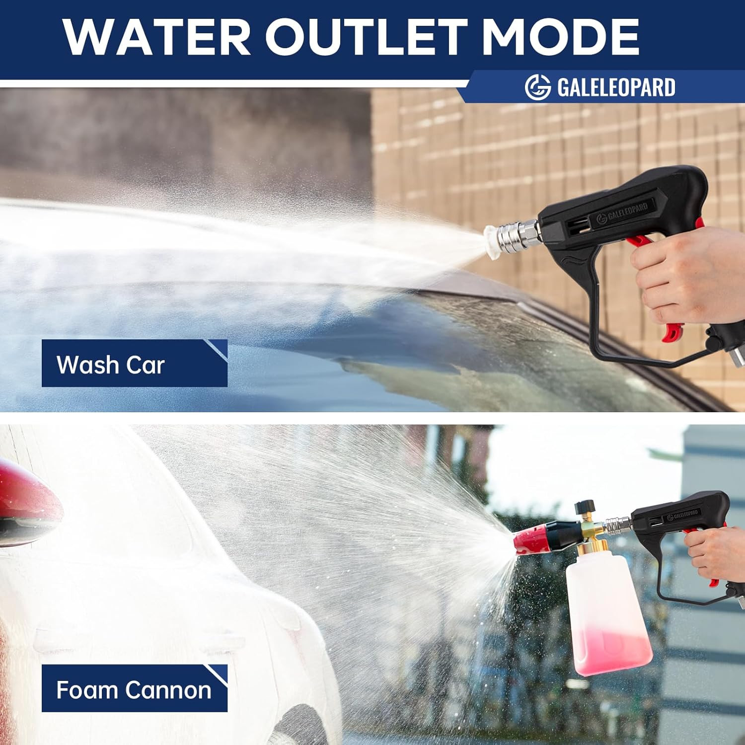 Short Pressure Washer Gun with 1/4″ Quick Connector, 4350 PSI High Pressure Wash