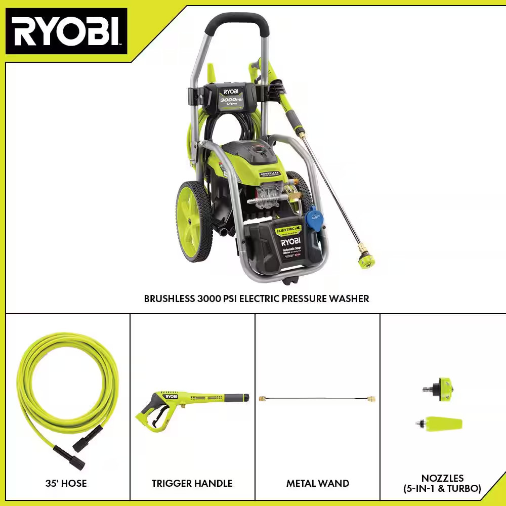 3000 PSI 1.1 GPM Cold Water Electric Pressure Washer