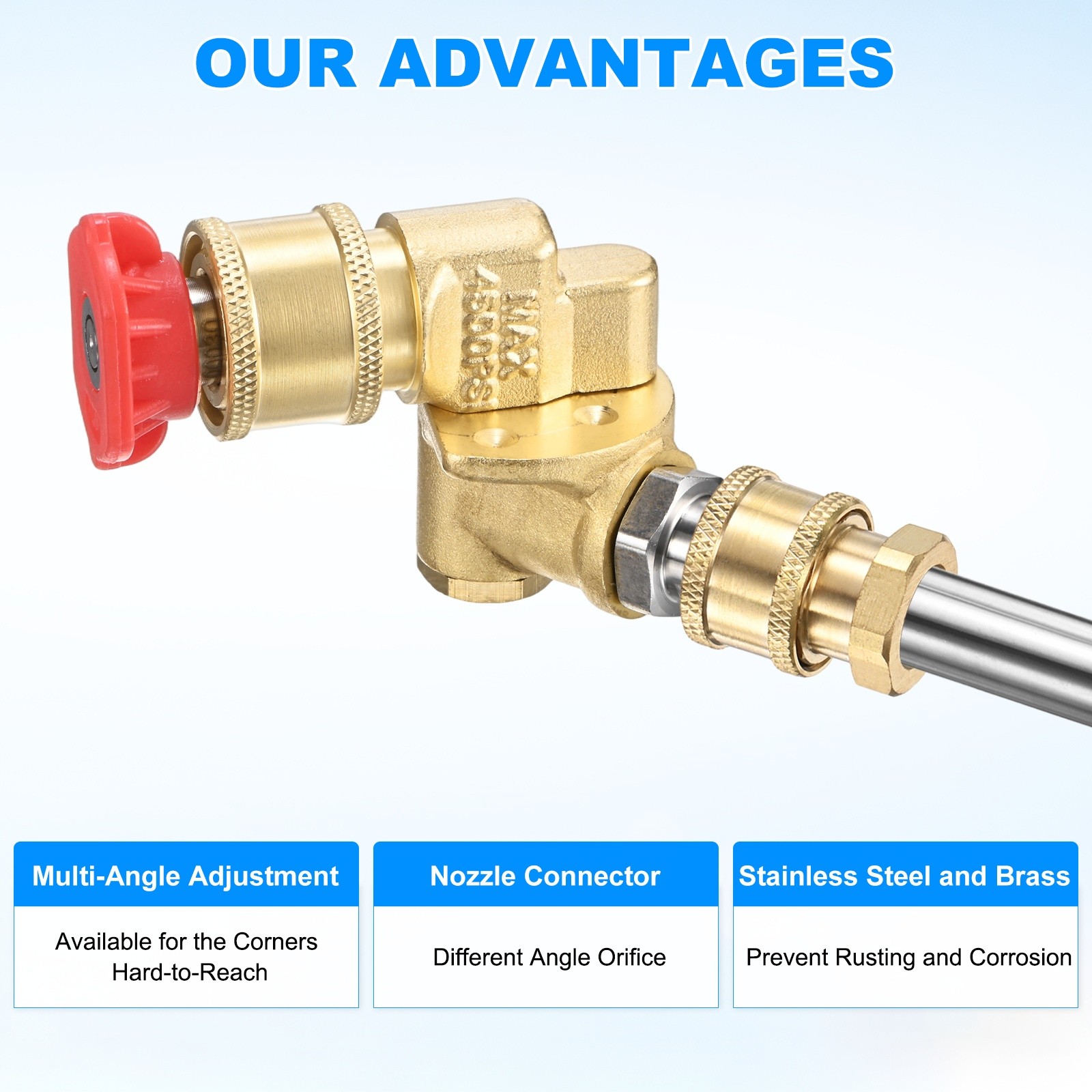 Pivoting Coupler Kit 180 Degree with 5 Angles, 7 Spray Nozzle Tips, 4.5GPM