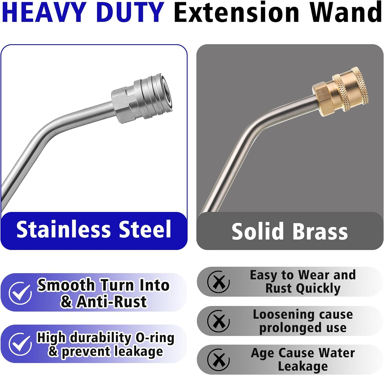 Pressure Washer Wand, 45 Degree Curved High Pressure Power Washer Extension Wand