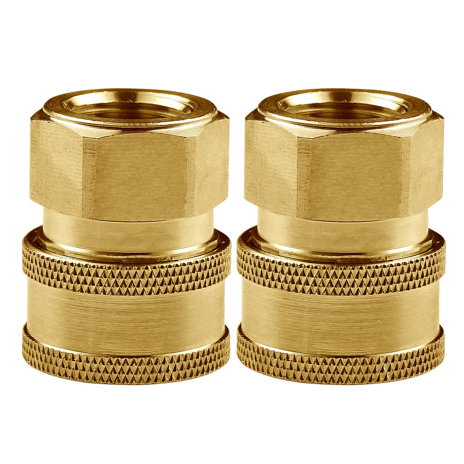 Pressure Washer Couplers Brass Fittings, 2 Pack 3/8 inch Quick Connect to Fem…