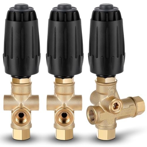 Threlaco 3 Pack Pressure Washer Unloader Valve 3/8″ F Outlet 4500 PSI