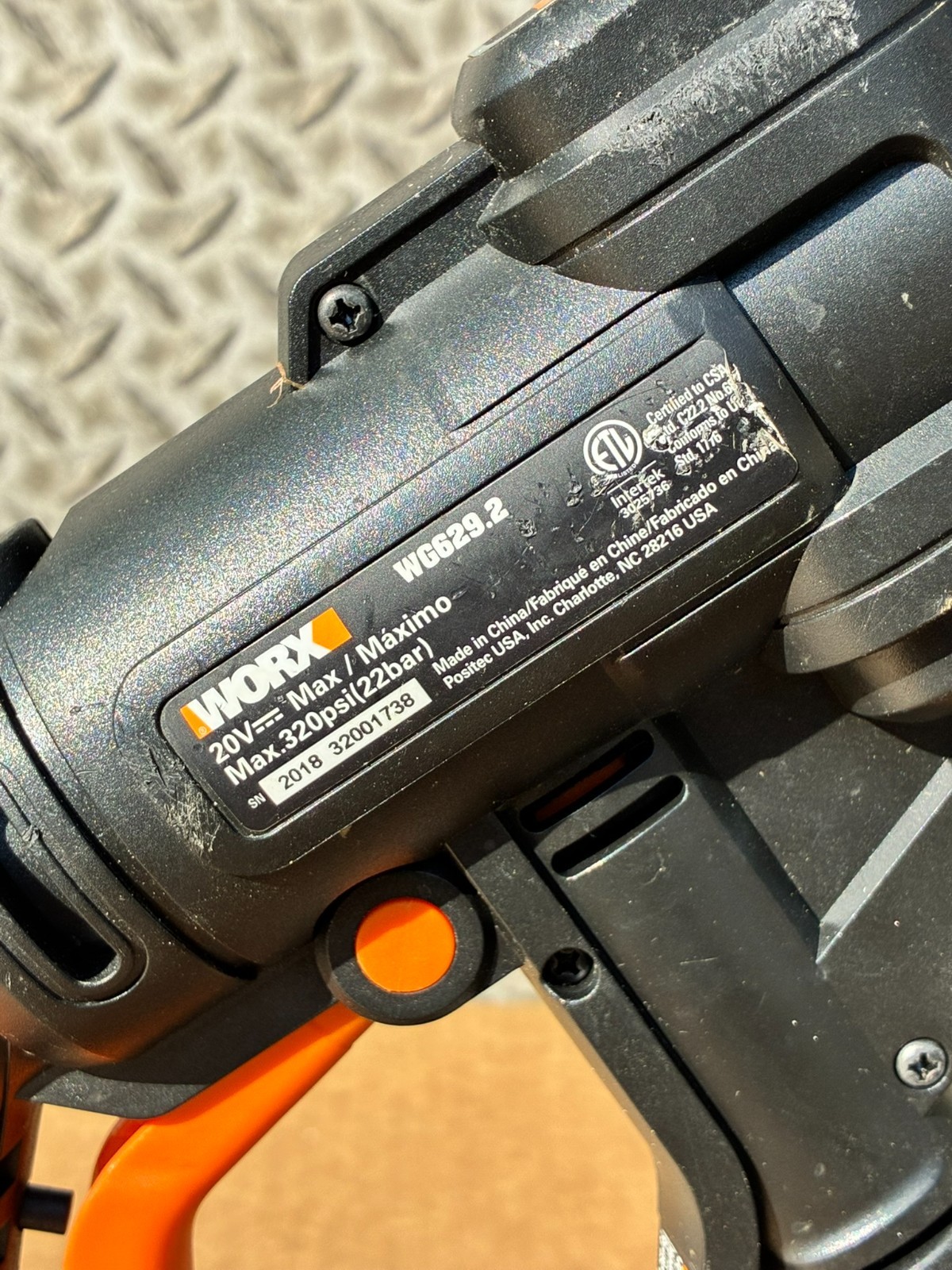 WORX WG629.2 20V Cordless Hydroshot Portable Power Cleaner W/ BATTERY & CHARGER