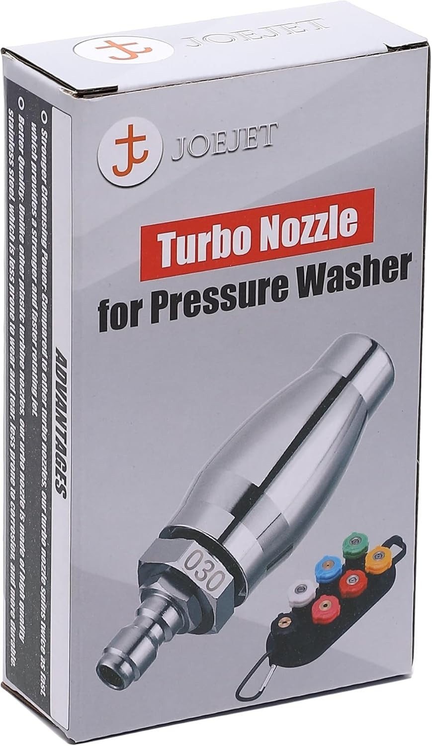 Stainless Steel Turbo Nozzle with 7 Spray Tips for Efficient Pressure Washing
