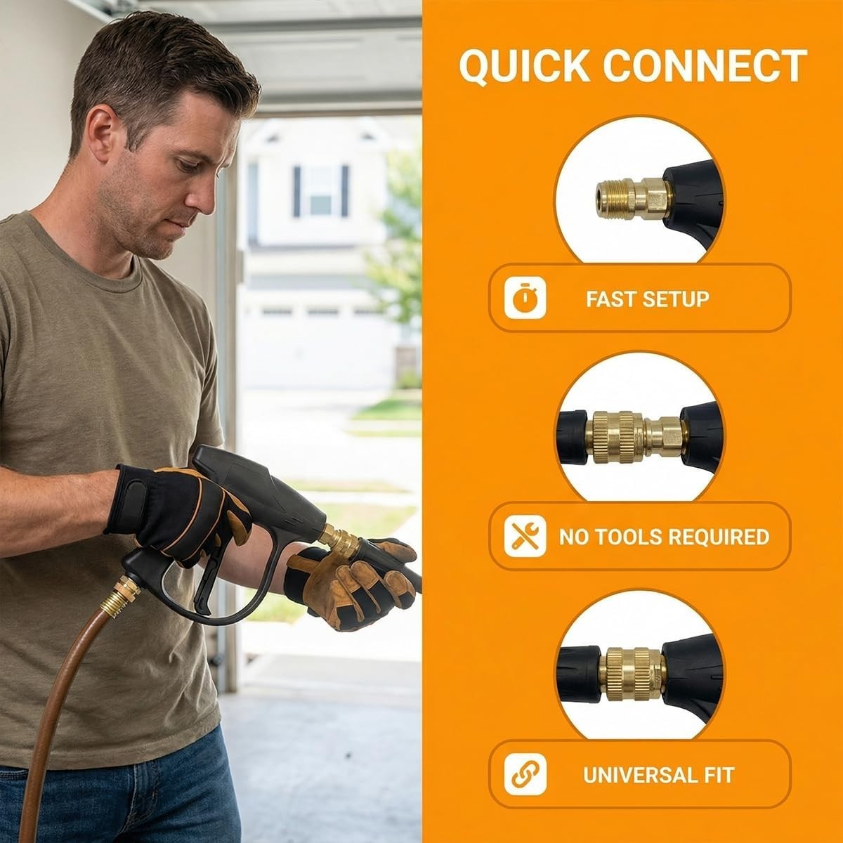 High Pressure Washer Gun 4350 PSI Car Cleaning Sprayer 1/4 Quick Connect M22-14