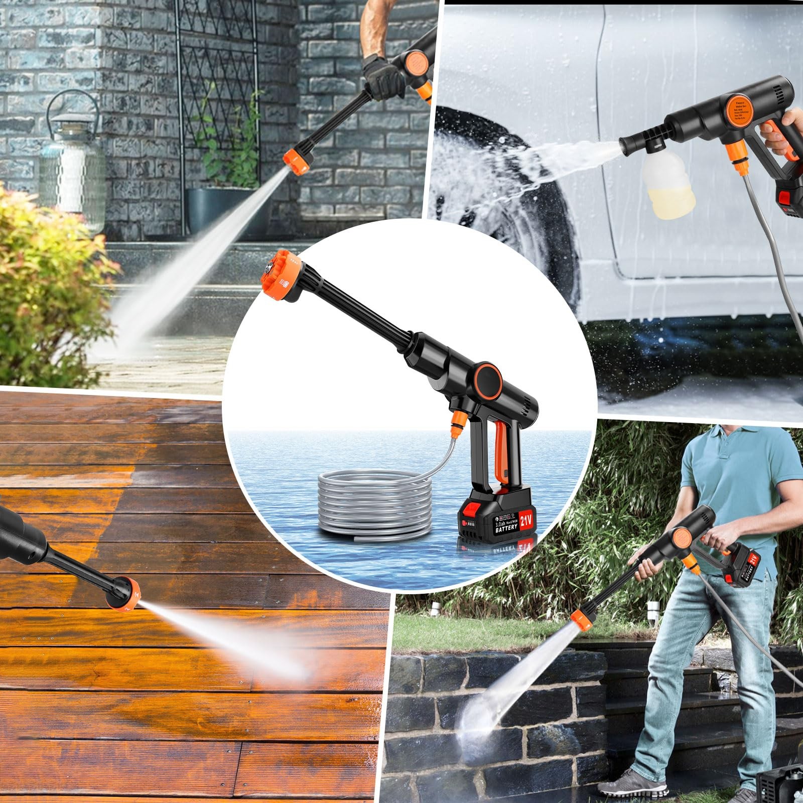 Cordless Pressure Washer Battery Powered, Portable Power Washer, Handheld Car