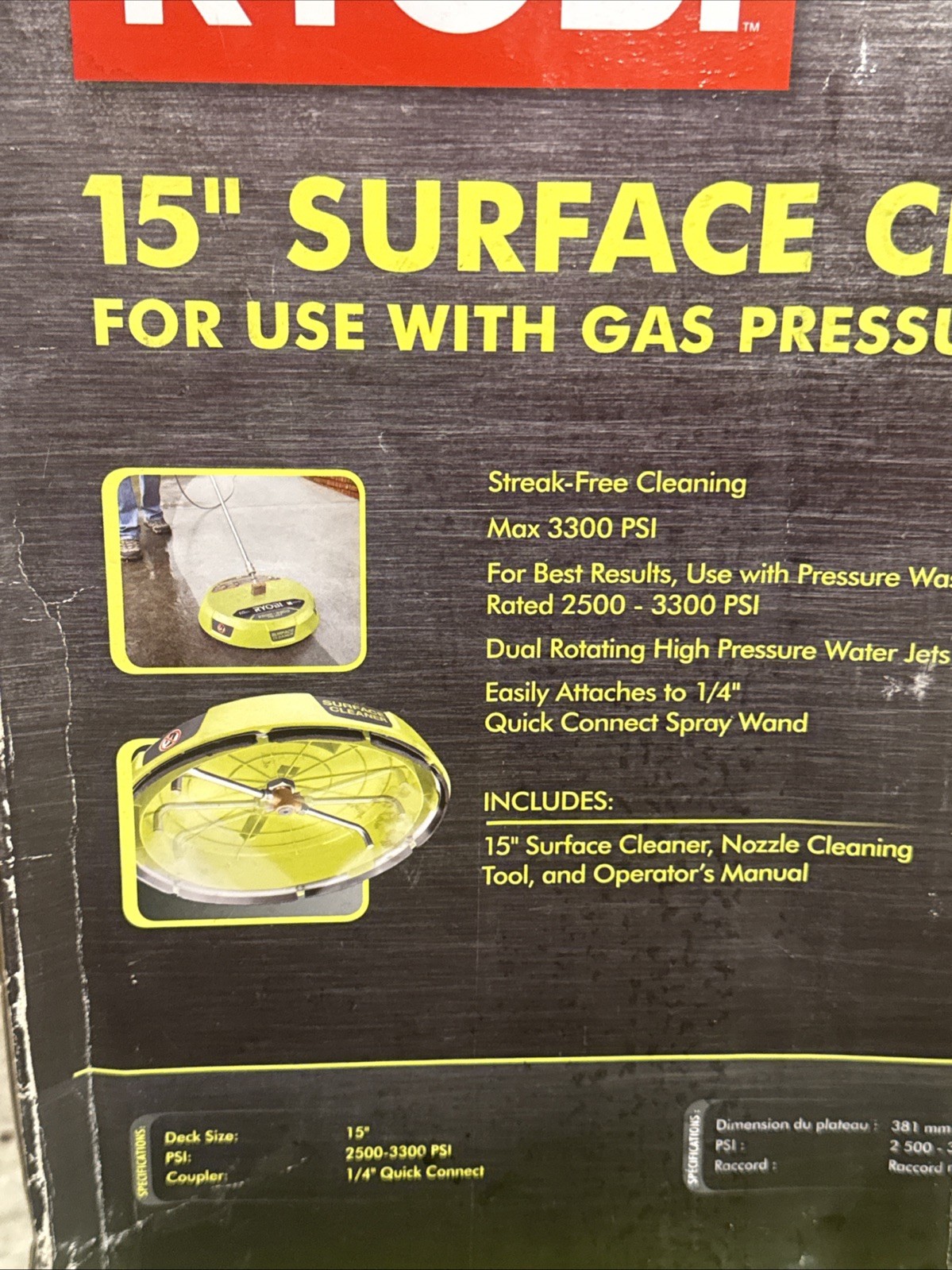 Ryobi RY31SC01 15 inch 3300PSI Surface Cleaner