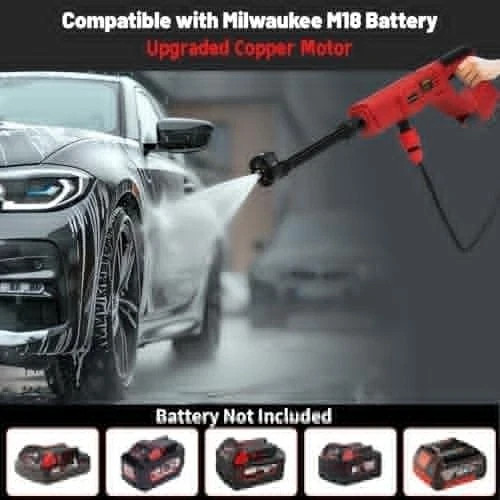Cordless Pressure Washer for Milwaukee M18 Battery, Portable Cordless Power Wash