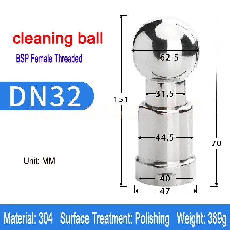 1PCS Rotary Spray Ball Cleaning Head 1/2″ 3/4″1″ 2″ Rotating Tank Washing Nozzl#