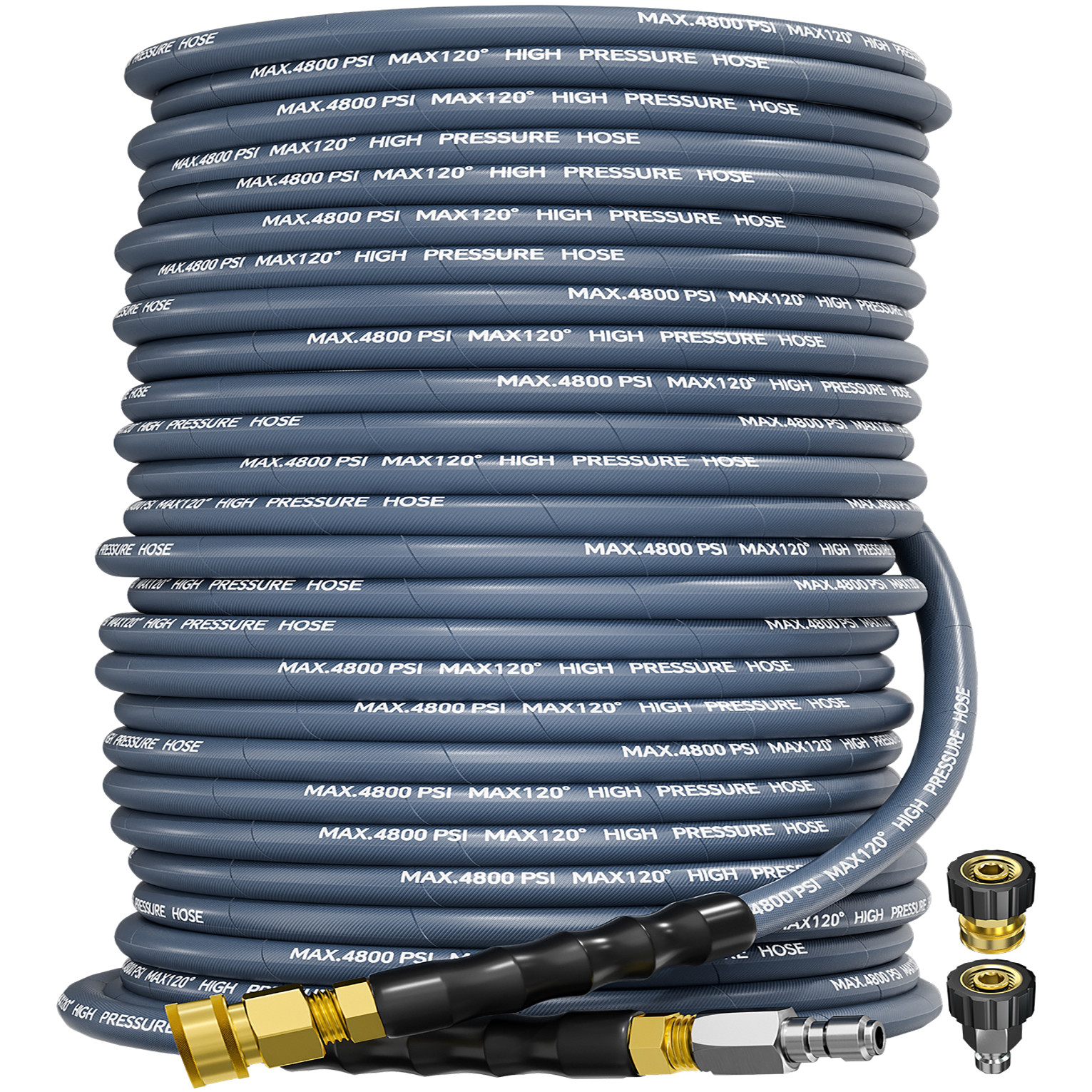 200FT 3/8″ Pressure Washer Hose 4800PSI Kink Resistant Power Hose Quick Connect